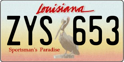 LA license plate ZYS653