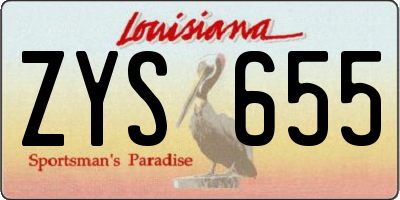 LA license plate ZYS655