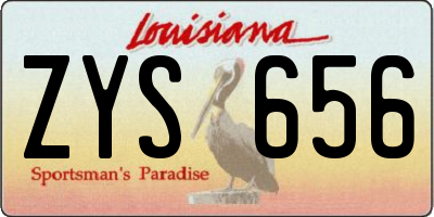 LA license plate ZYS656