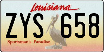 LA license plate ZYS658