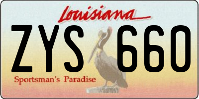 LA license plate ZYS660