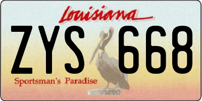 LA license plate ZYS668