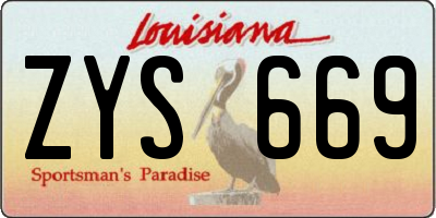 LA license plate ZYS669