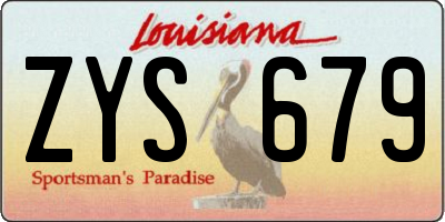 LA license plate ZYS679