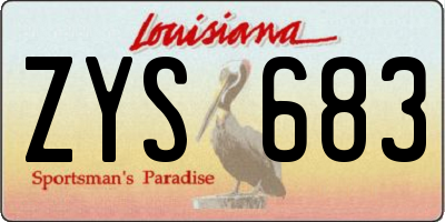 LA license plate ZYS683