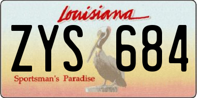 LA license plate ZYS684