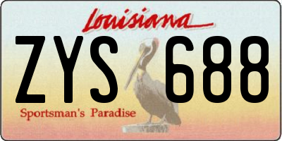 LA license plate ZYS688