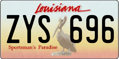 LA license plate ZYS696