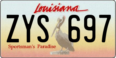 LA license plate ZYS697