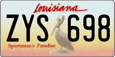 LA license plate ZYS698