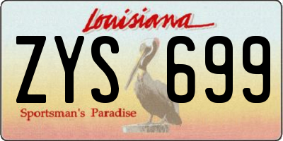 LA license plate ZYS699