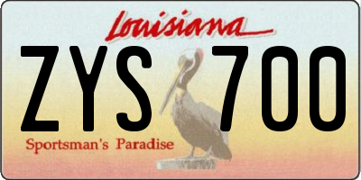 LA license plate ZYS700