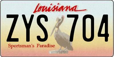 LA license plate ZYS704