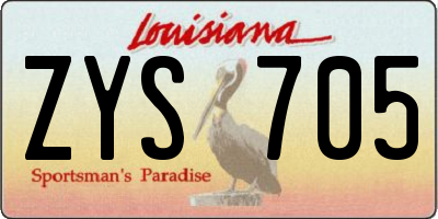 LA license plate ZYS705