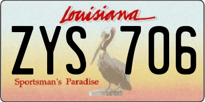 LA license plate ZYS706