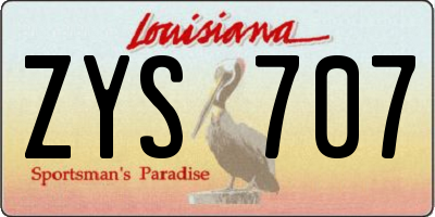 LA license plate ZYS707