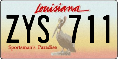 LA license plate ZYS711