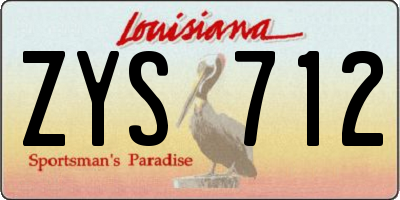 LA license plate ZYS712