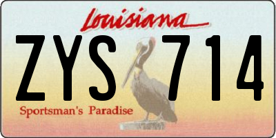 LA license plate ZYS714