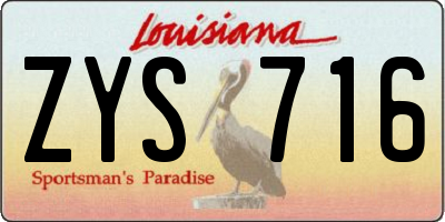 LA license plate ZYS716