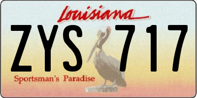 LA license plate ZYS717