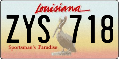 LA license plate ZYS718