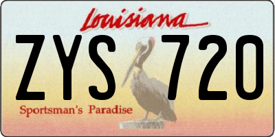 LA license plate ZYS720