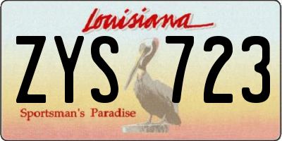 LA license plate ZYS723