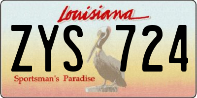 LA license plate ZYS724