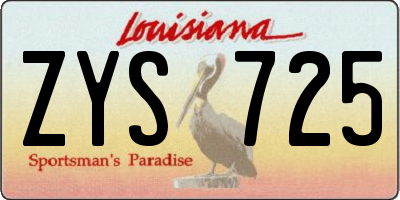 LA license plate ZYS725