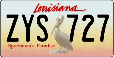 LA license plate ZYS727