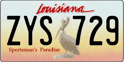 LA license plate ZYS729