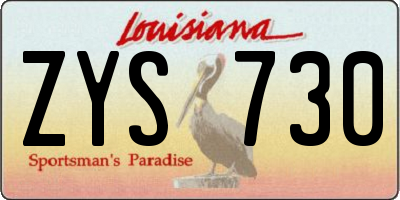 LA license plate ZYS730