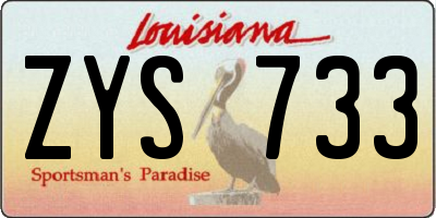 LA license plate ZYS733