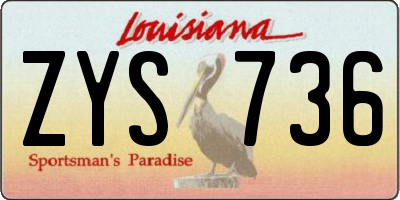 LA license plate ZYS736