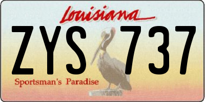 LA license plate ZYS737