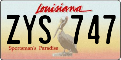 LA license plate ZYS747