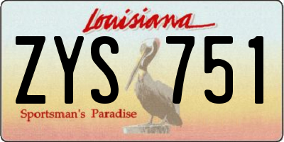 LA license plate ZYS751
