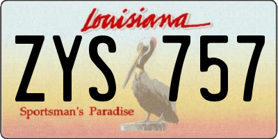 LA license plate ZYS757