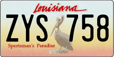 LA license plate ZYS758