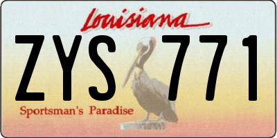 LA license plate ZYS771