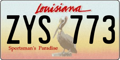 LA license plate ZYS773