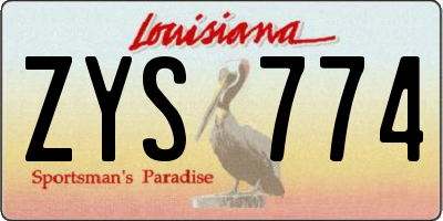 LA license plate ZYS774