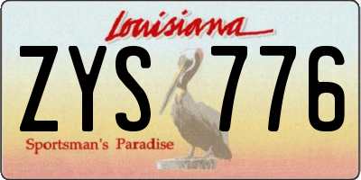 LA license plate ZYS776