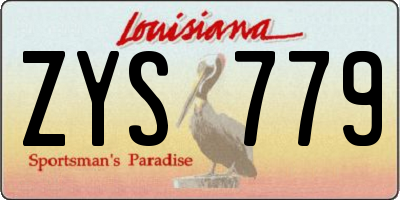 LA license plate ZYS779