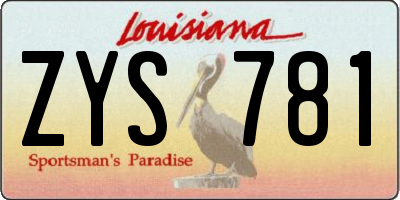 LA license plate ZYS781