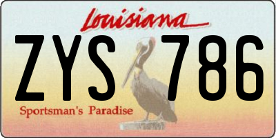 LA license plate ZYS786