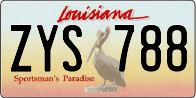 LA license plate ZYS788