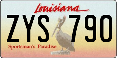 LA license plate ZYS790