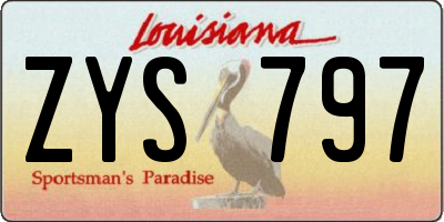 LA license plate ZYS797